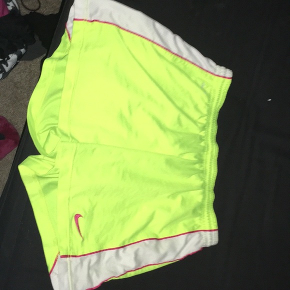 Neon yellow Drifit Nike shorts. Kids size large - Picture 1 of 3